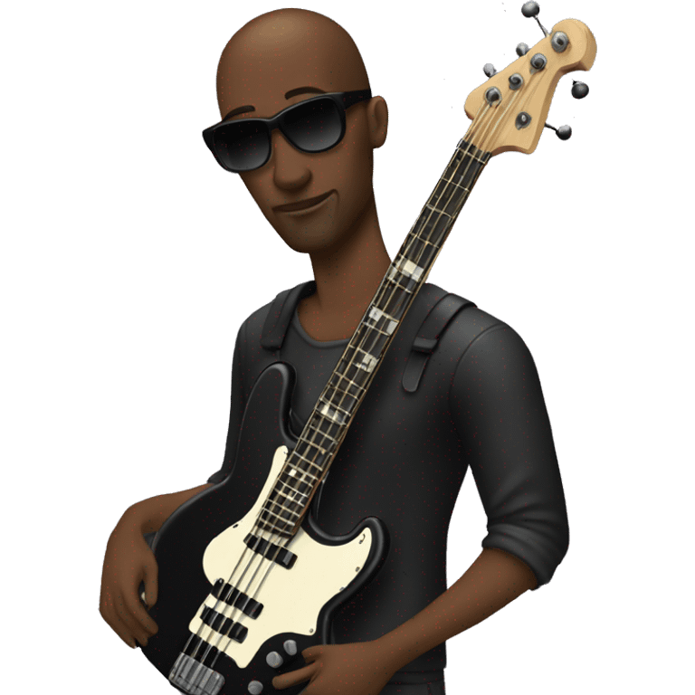 Bassiste noir emoji