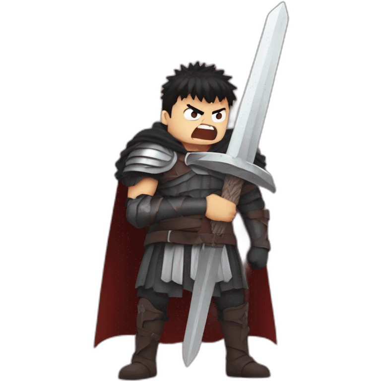 angry berserk guts carrying a huge sword on his shoulder emoji