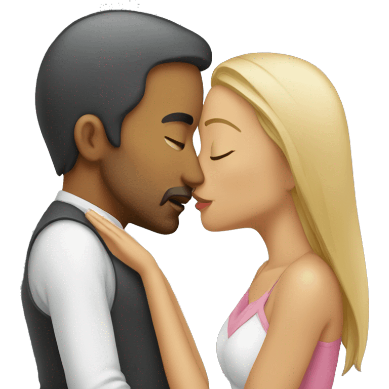 Man kissing woman emoji