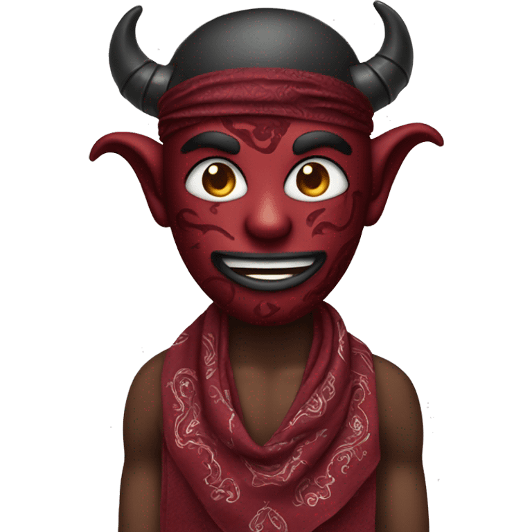 Demon with a Burgundy paisley Bandana emoji