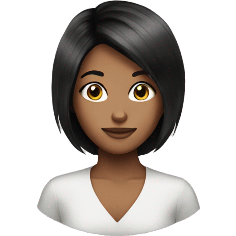 A beautiful haircut for a dark-haired girl emoji