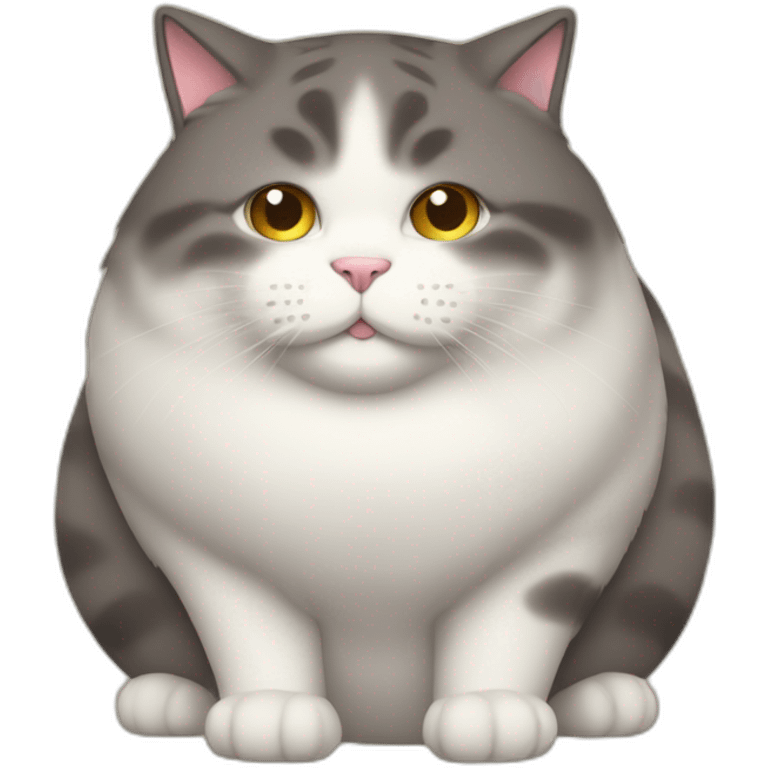 huge fat obese fluffy cat emoji