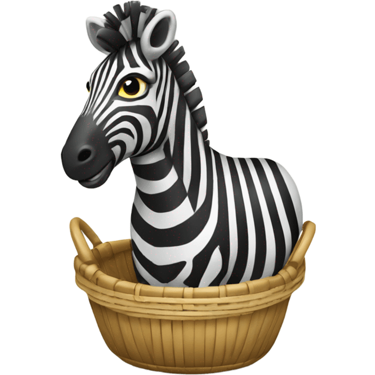 Zebra in a weaved basket emoji