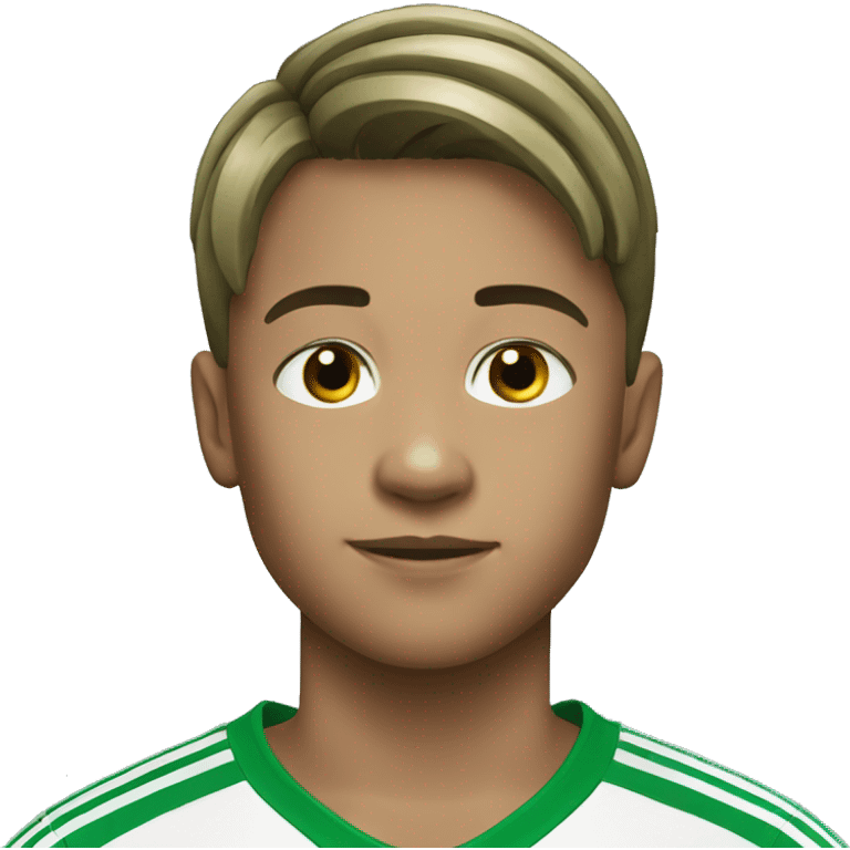 A 11 years old soccer player wearing green adidas shirt emoji