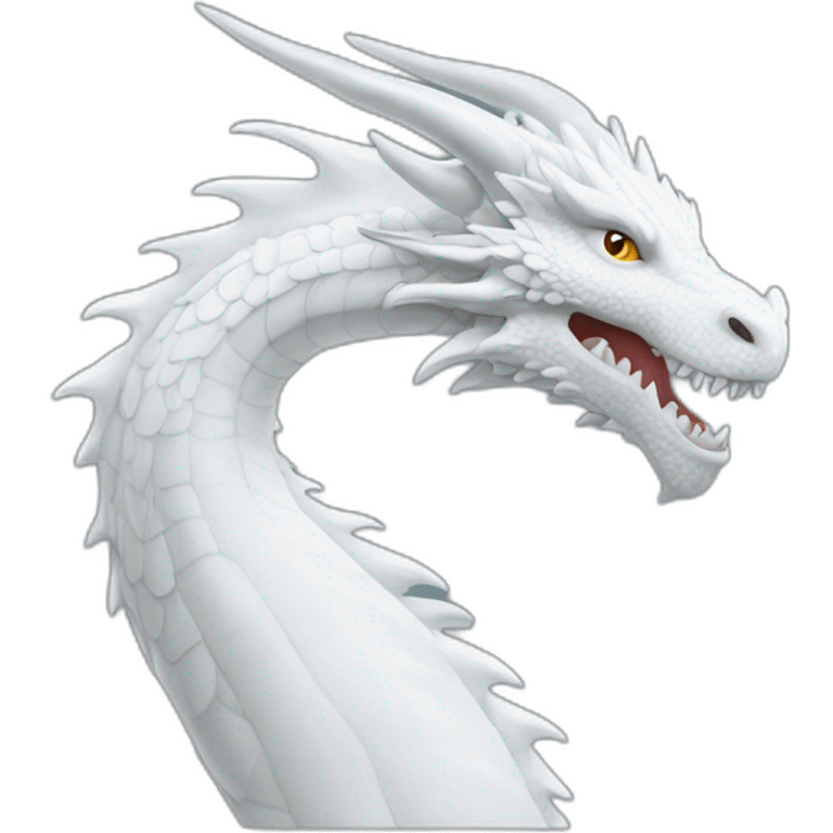 white dragon facing front head and neck emoji