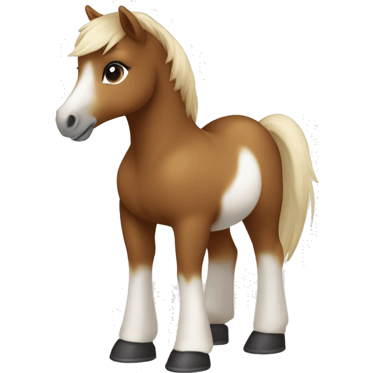 brown baby pony with white muzzle sitting up emoji