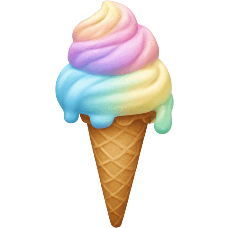 Pastel rainbow ice cream  emoji