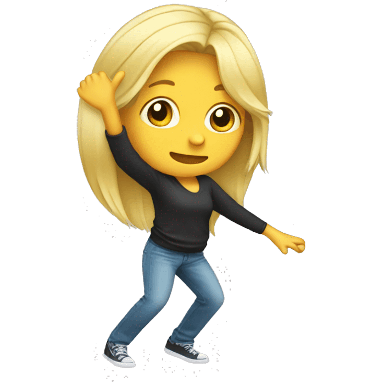 blond girl dabbing emoji