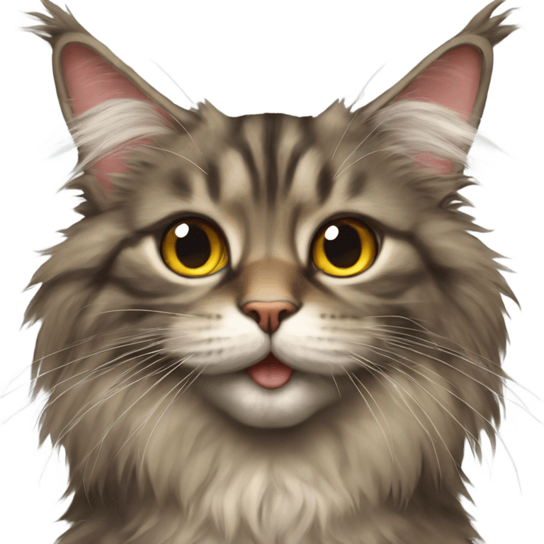 Maine Coon with a stupid face and butterfly on his mouth  emoji