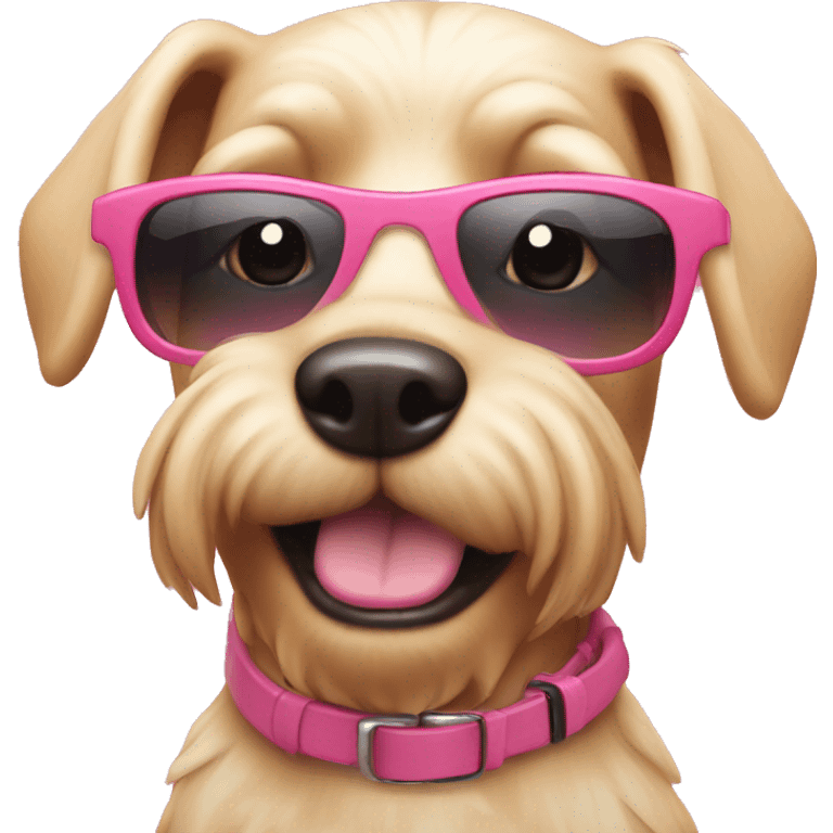 A pink dog with sunglass  emoji