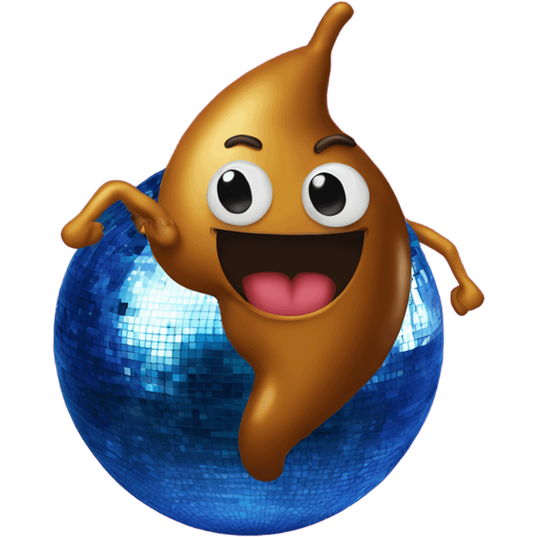 Poop dancing salsa on top of a disco ball  emoji