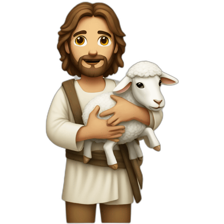 Jesus carrying a lamb emoji