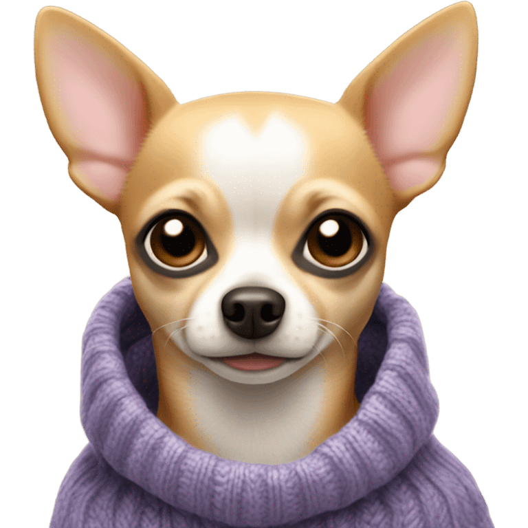 sweatered chihuahua with whiskers emoji