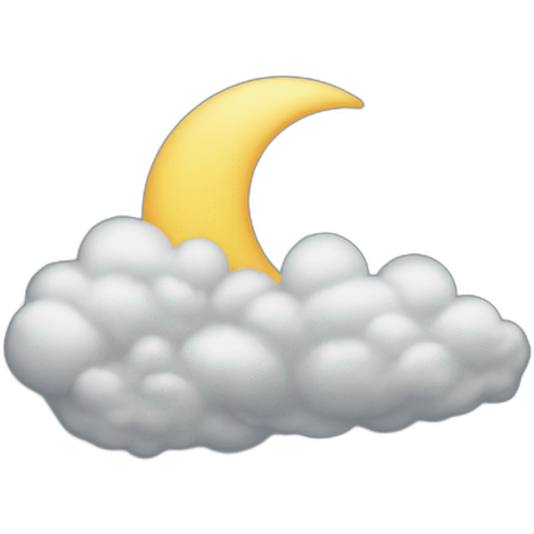 Crescent Moon on top of cloud emoji