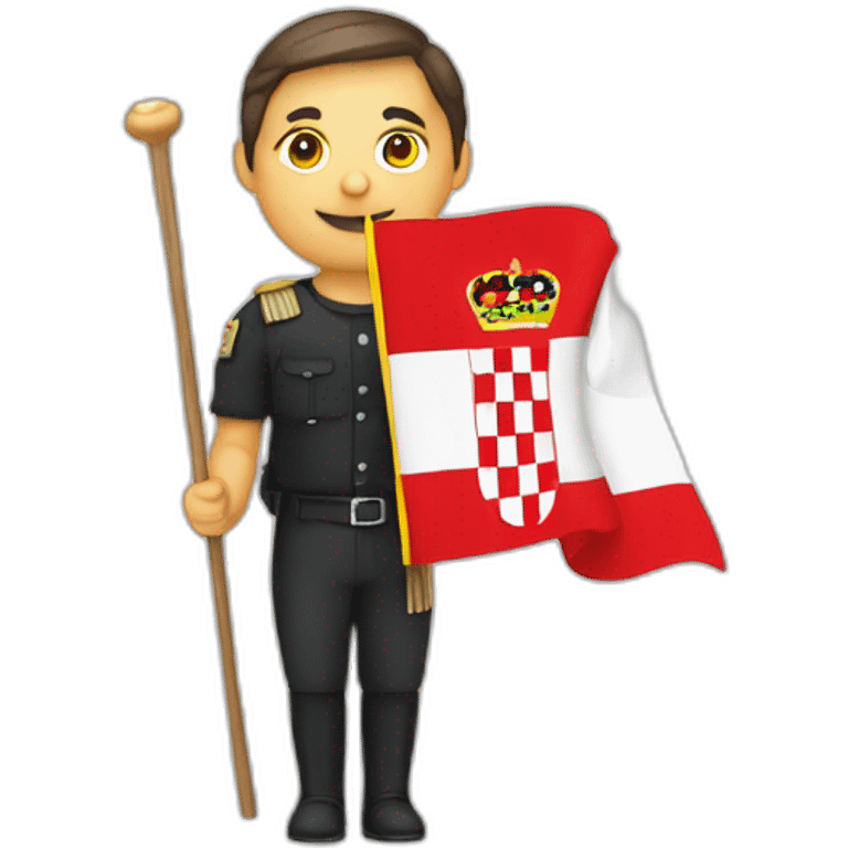 Croatian man holding german flag emoji