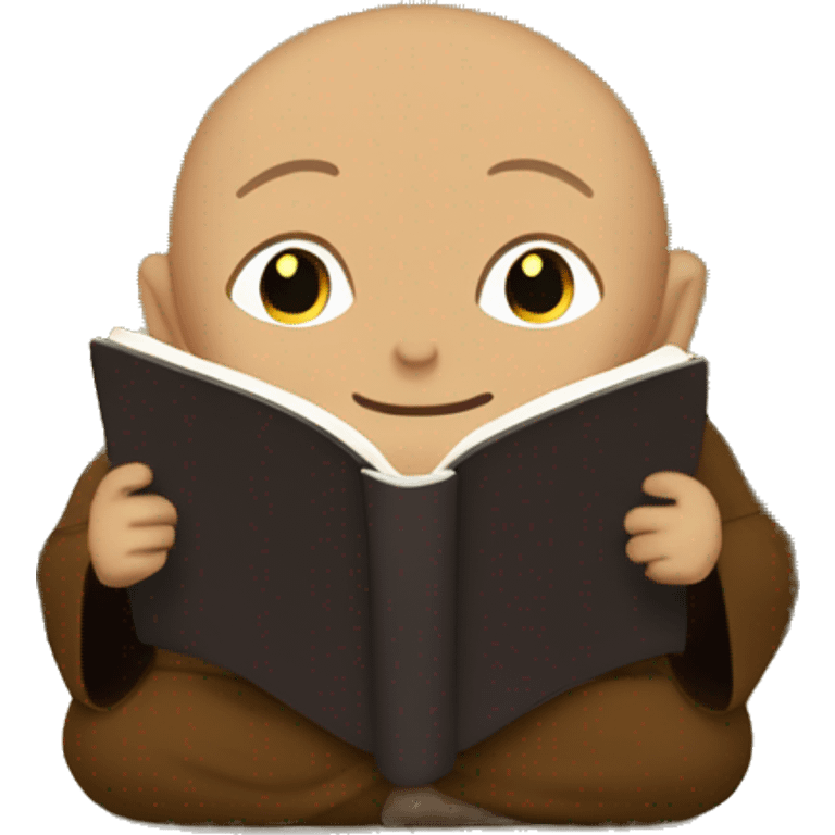 A monk in front of the tunnel reading a book emoji