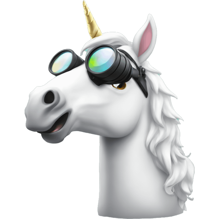 Unicorn with binoculars  emoji