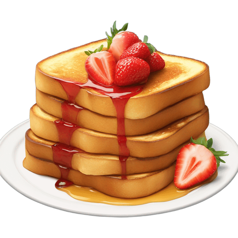 Stack of French toast with strawberry on top emoji