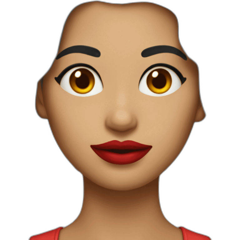 mujer morena con labios rojos emoji