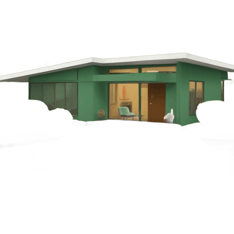 midcentury modern house green emoji