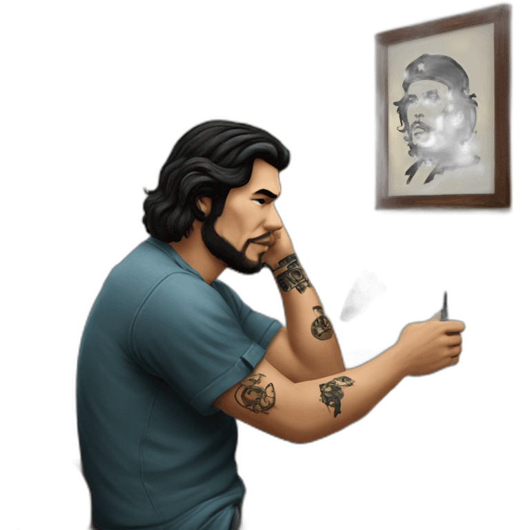 Che Guevara doing a tattoo emoji