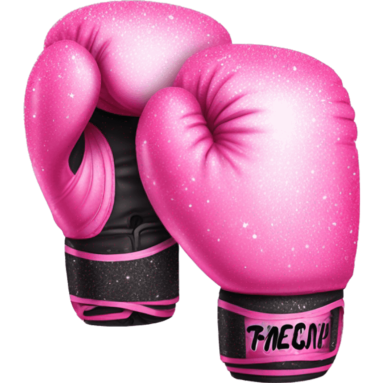 Pink ombre boxing gloves with glitter  emoji