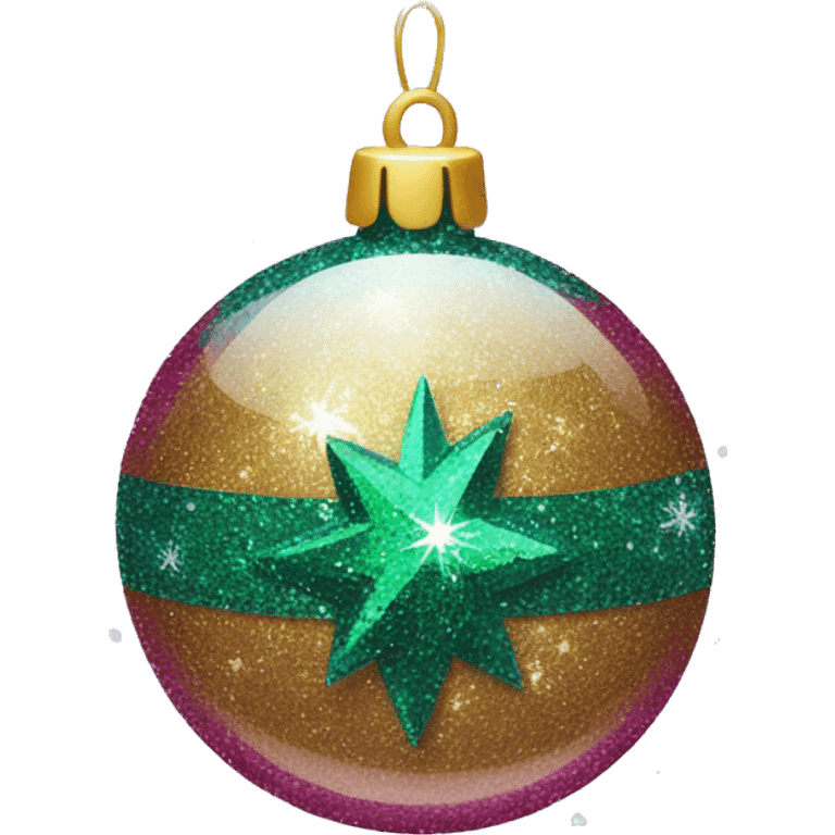 glitter Christmas bauble emoji