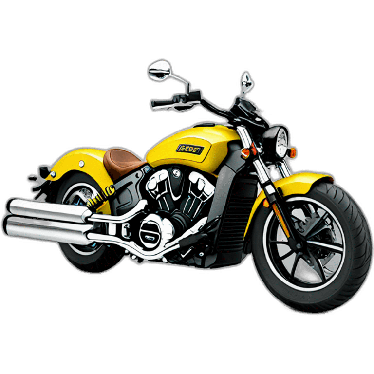 Moto Indian scout color amarilla emoji