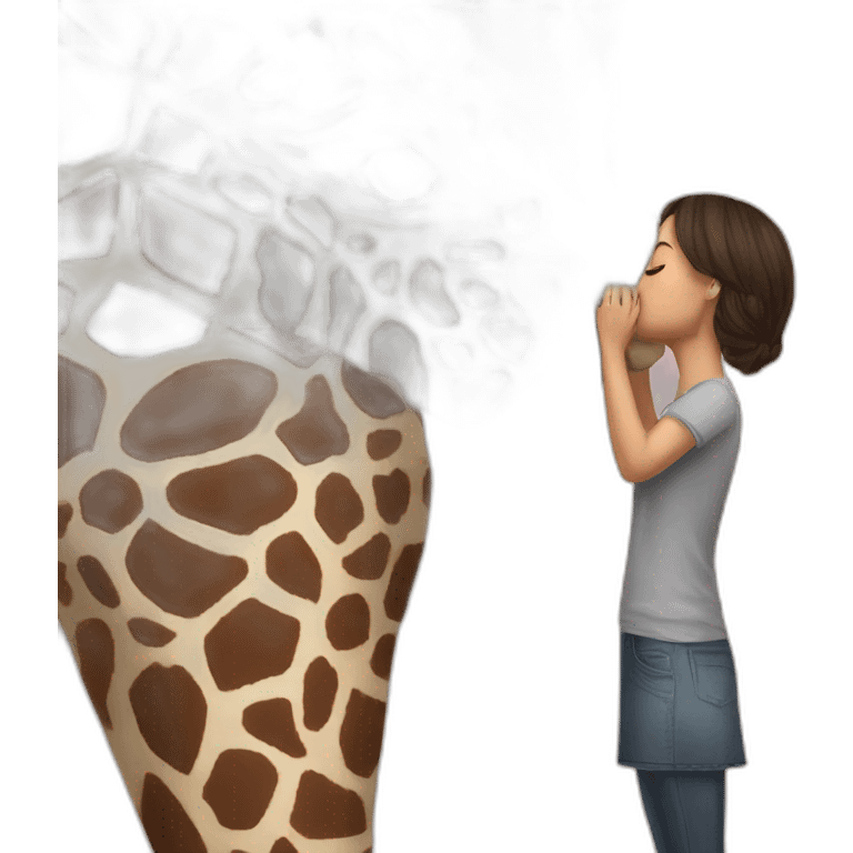 gurl kissing giraffw emoji