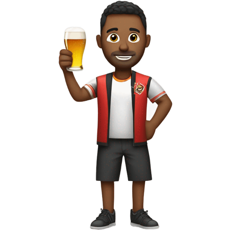 Darts player with beer emoji