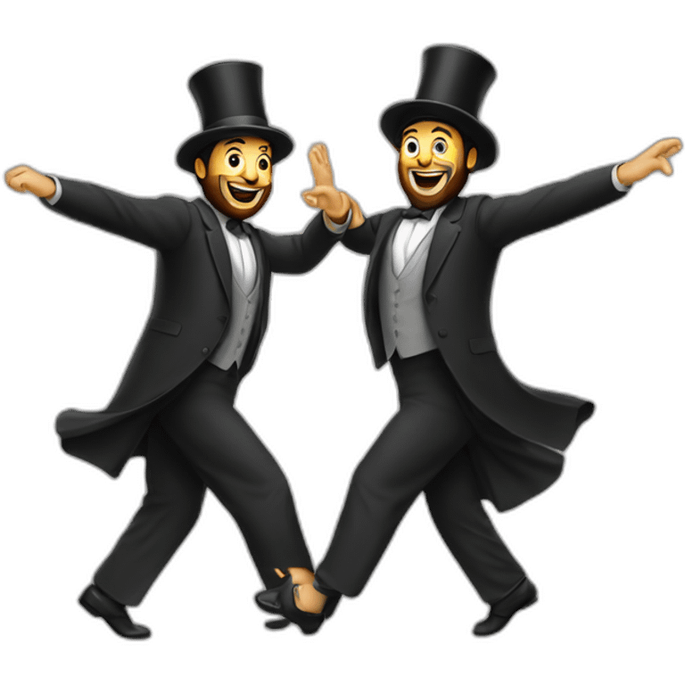 Two lubavitch dancing emoji