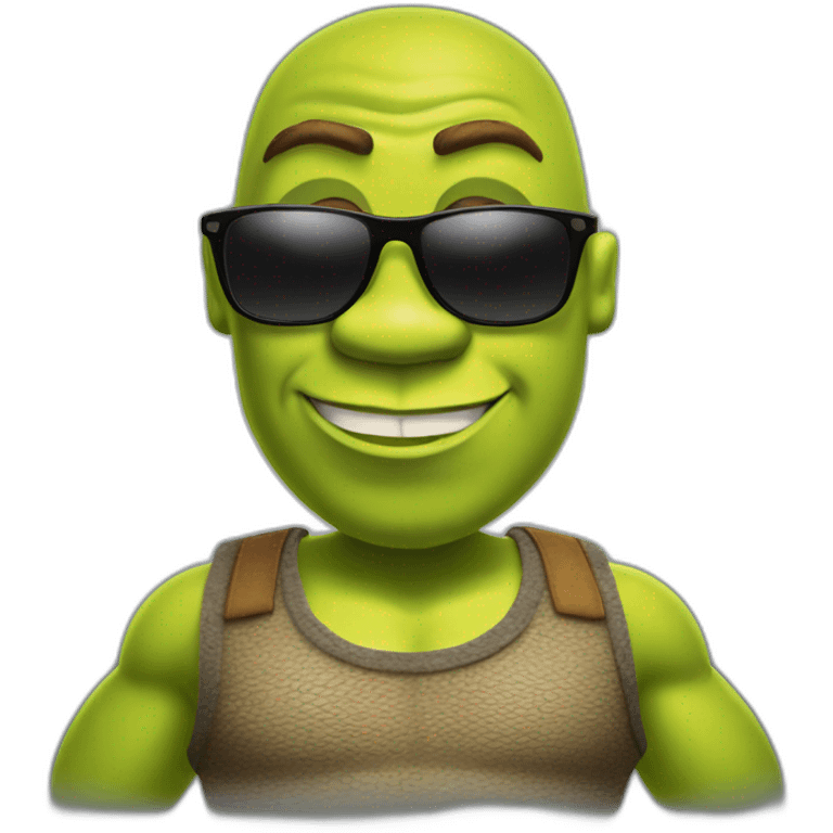 Shrek fulltime fitness body with sunglass emoji