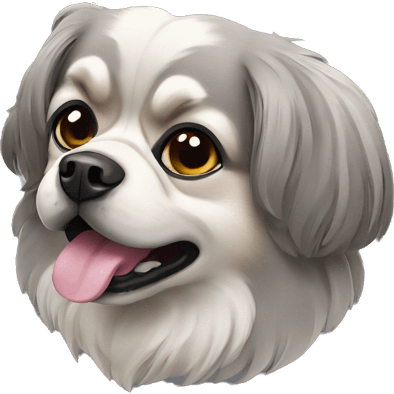 Grey Tibetan spaniel  emoji