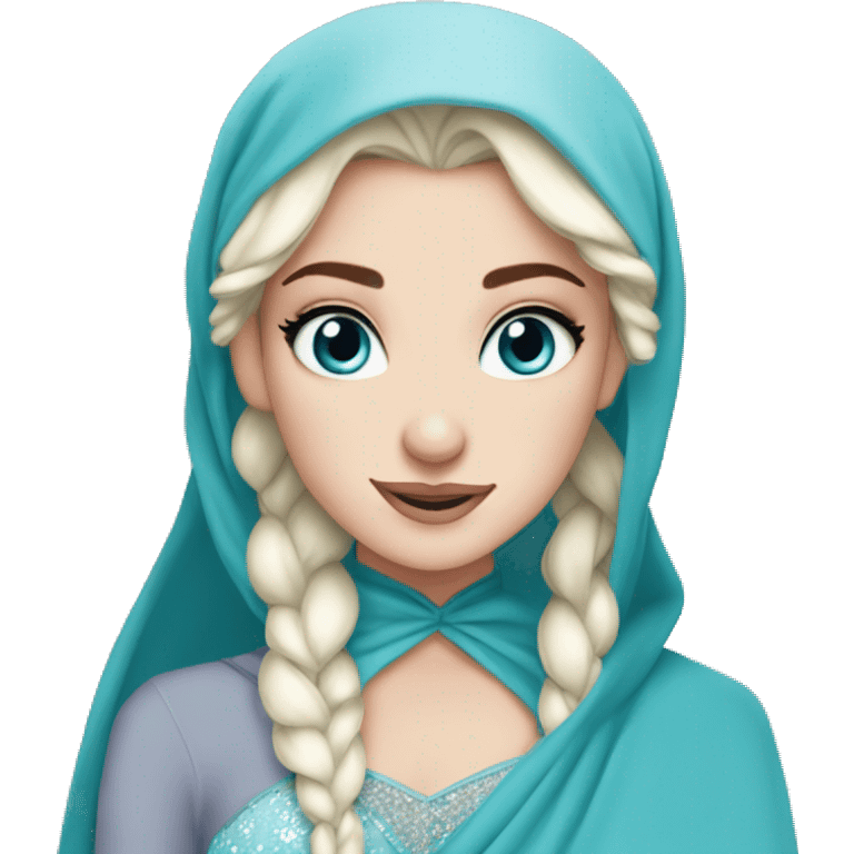 Hijabi elsa princess freckless blue eyes  emoji