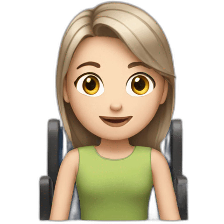 white brown hair girl in wheelchair emoji