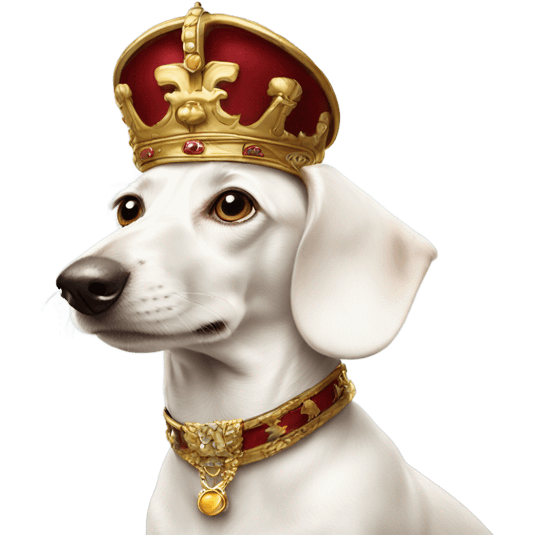 White Dachshund as Austrian emperor   emoji