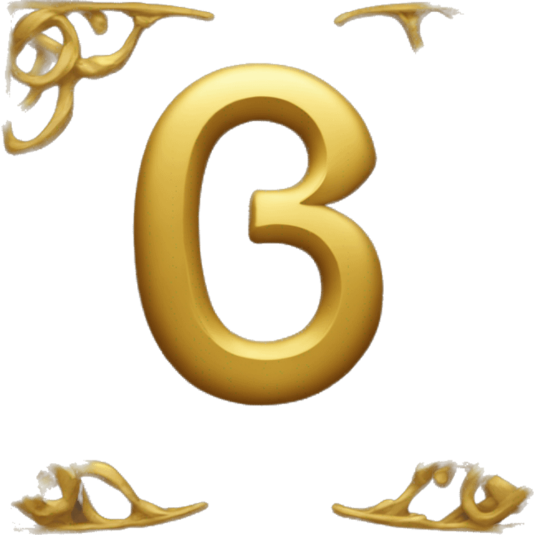 number 65 in a golden ancient font emoji