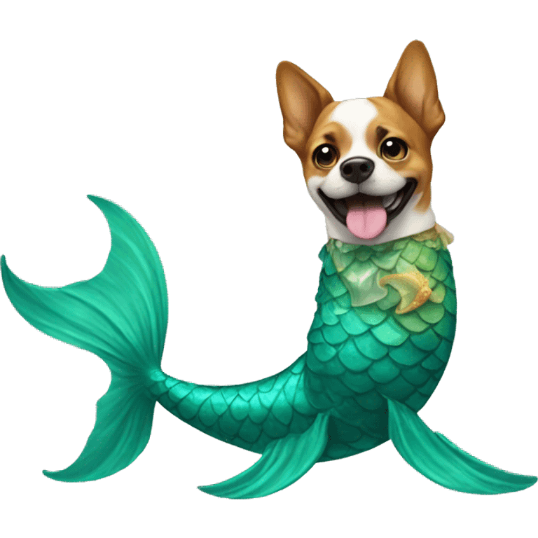 Dog with mermaid tail emoji