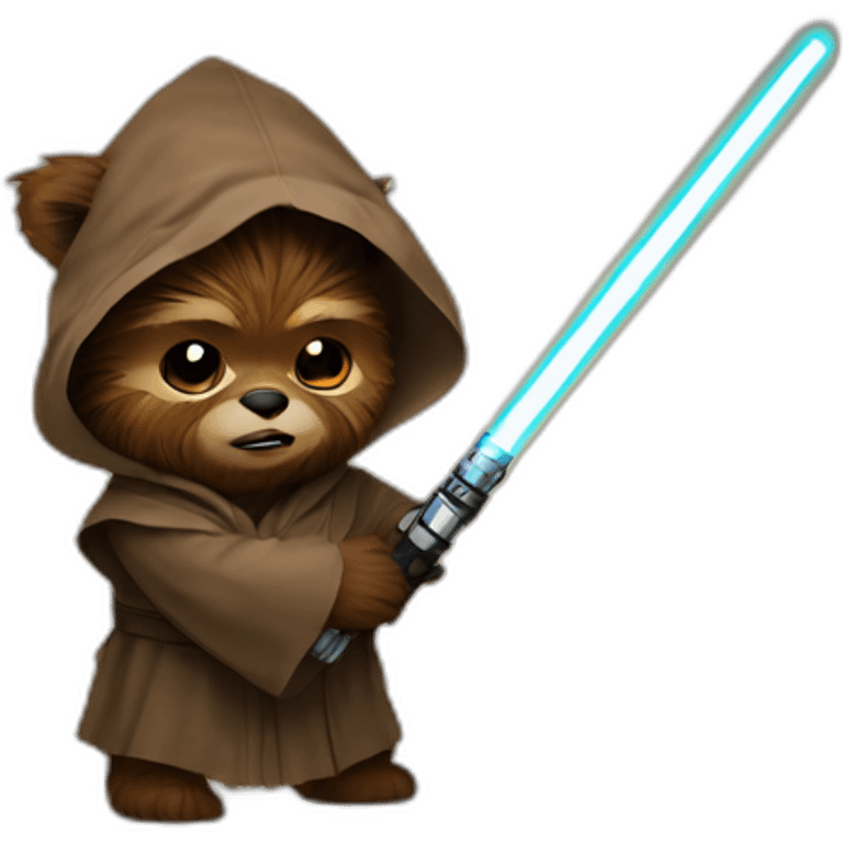 Ewok with lightsaber emoji