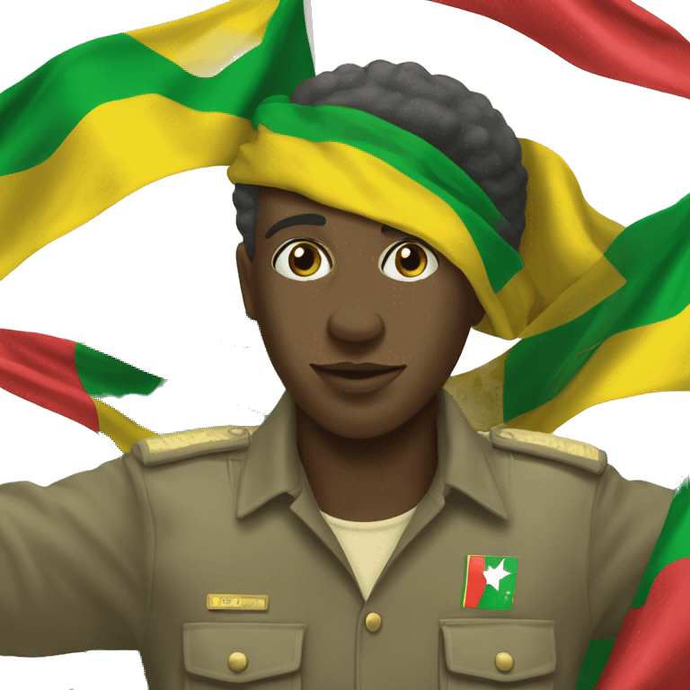 Crea una persona que tenga la bandera de Senegal  emoji