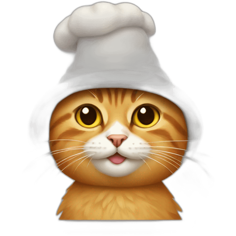 Cat wearing chicken hat emoji