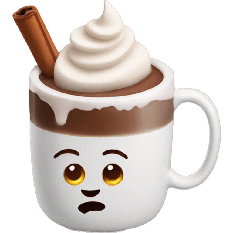 Hot chocolate in a Christmas mug emoji