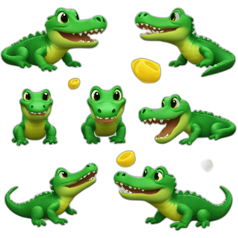 cute adorable baby alligator 3d happy emoji