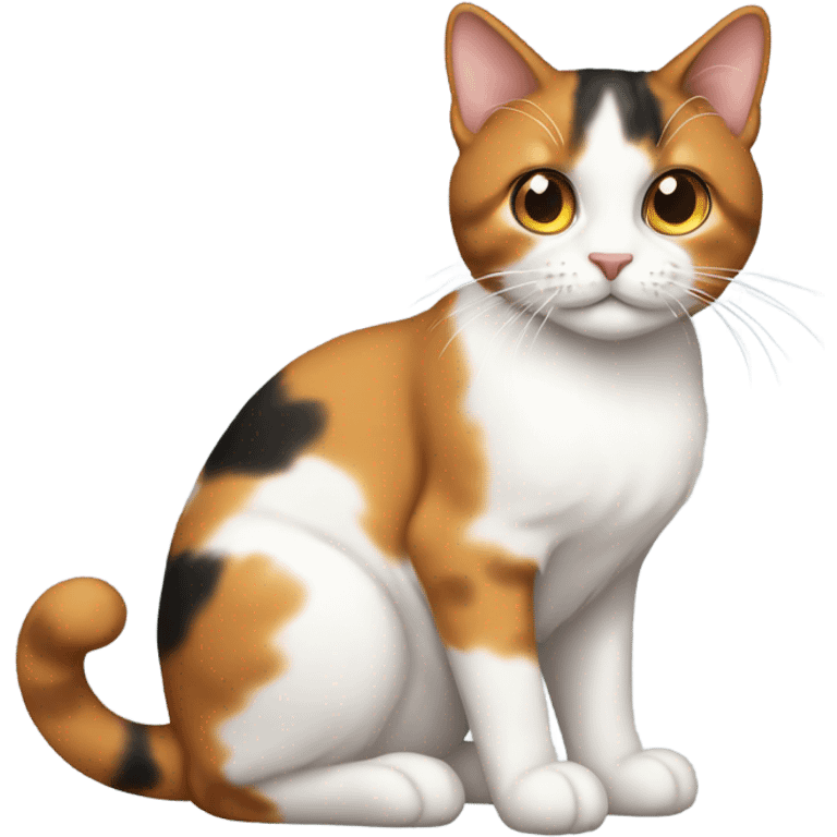 Calico cat sitting emoji