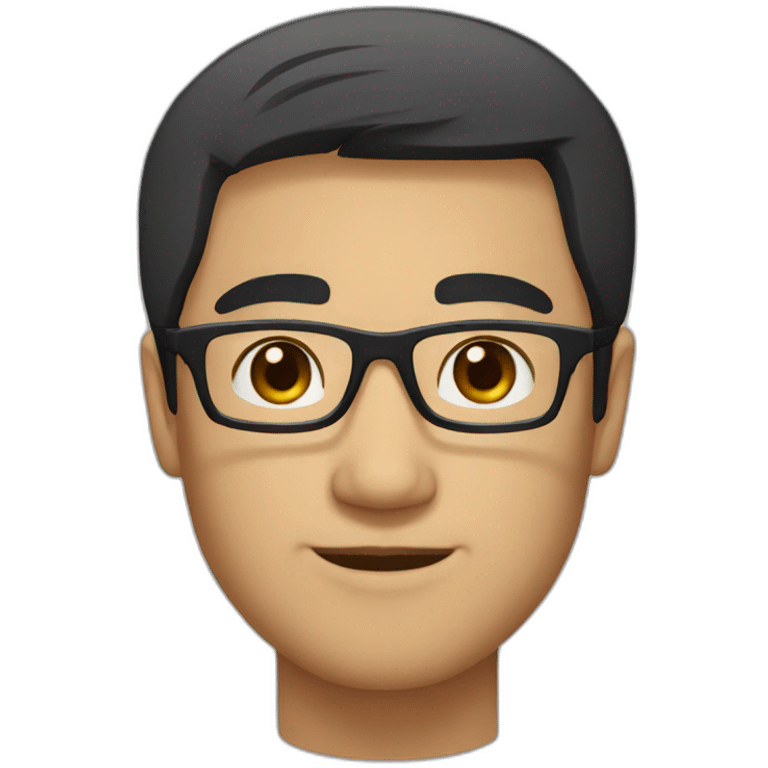 one vietnamese guy with short dark hair and rectangle black glasses emoji