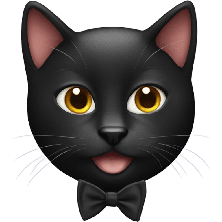 Black cat with a tuxedo emoji