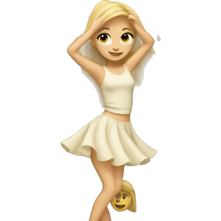 Beautiful blonde dancing emoji