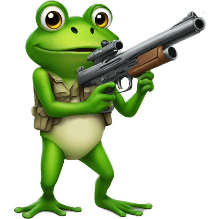 Frog with gun emoji