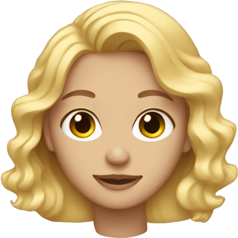 Blonde girl with waves emoji