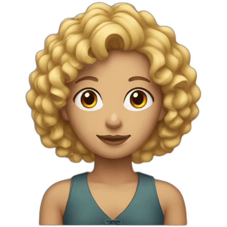 Young woman with curly blonde hair emoji